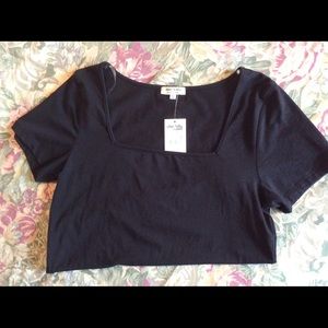 Heart & Hips Black Top w/ low square bust line